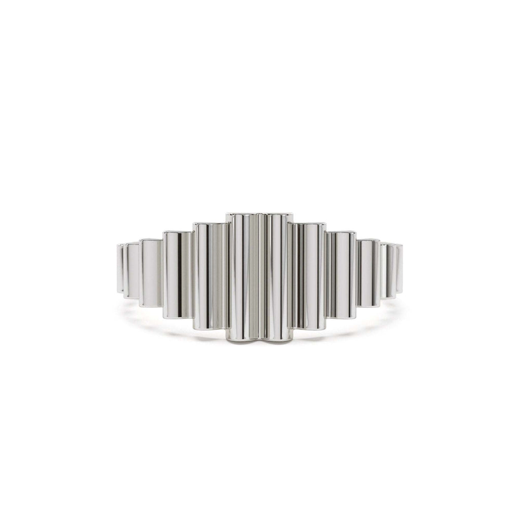 14K Bold Fluted Graduating Gold Ring - view 3