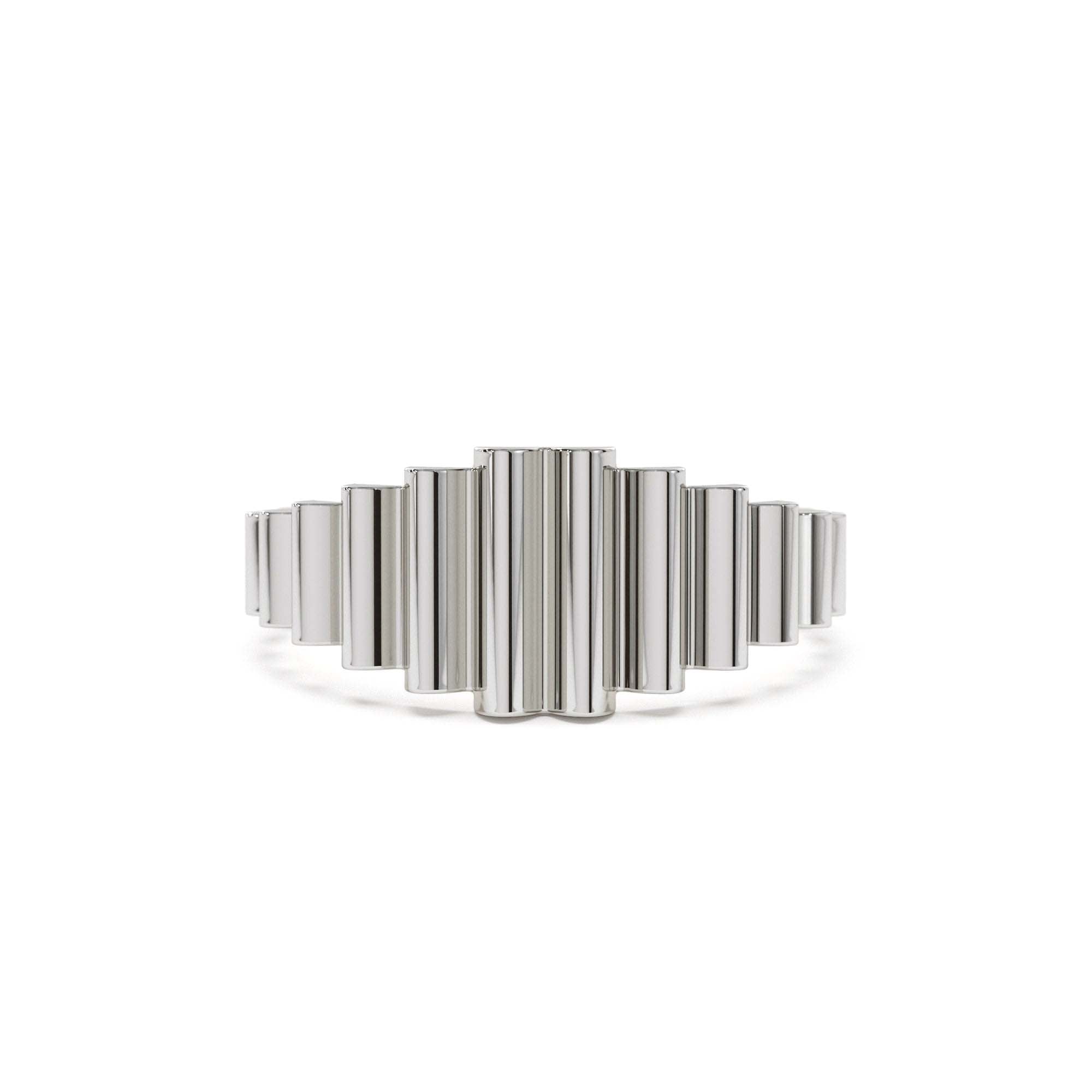 14K Bold Fluted Graduating Gold Ring - view 3