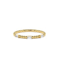 14K Minimalist Beaded Baguette Diamond Ring by Orlina Fine