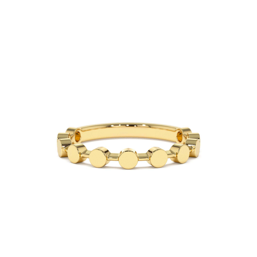 14K Tiny Round Stackable Ring For Women by Orlina Fine