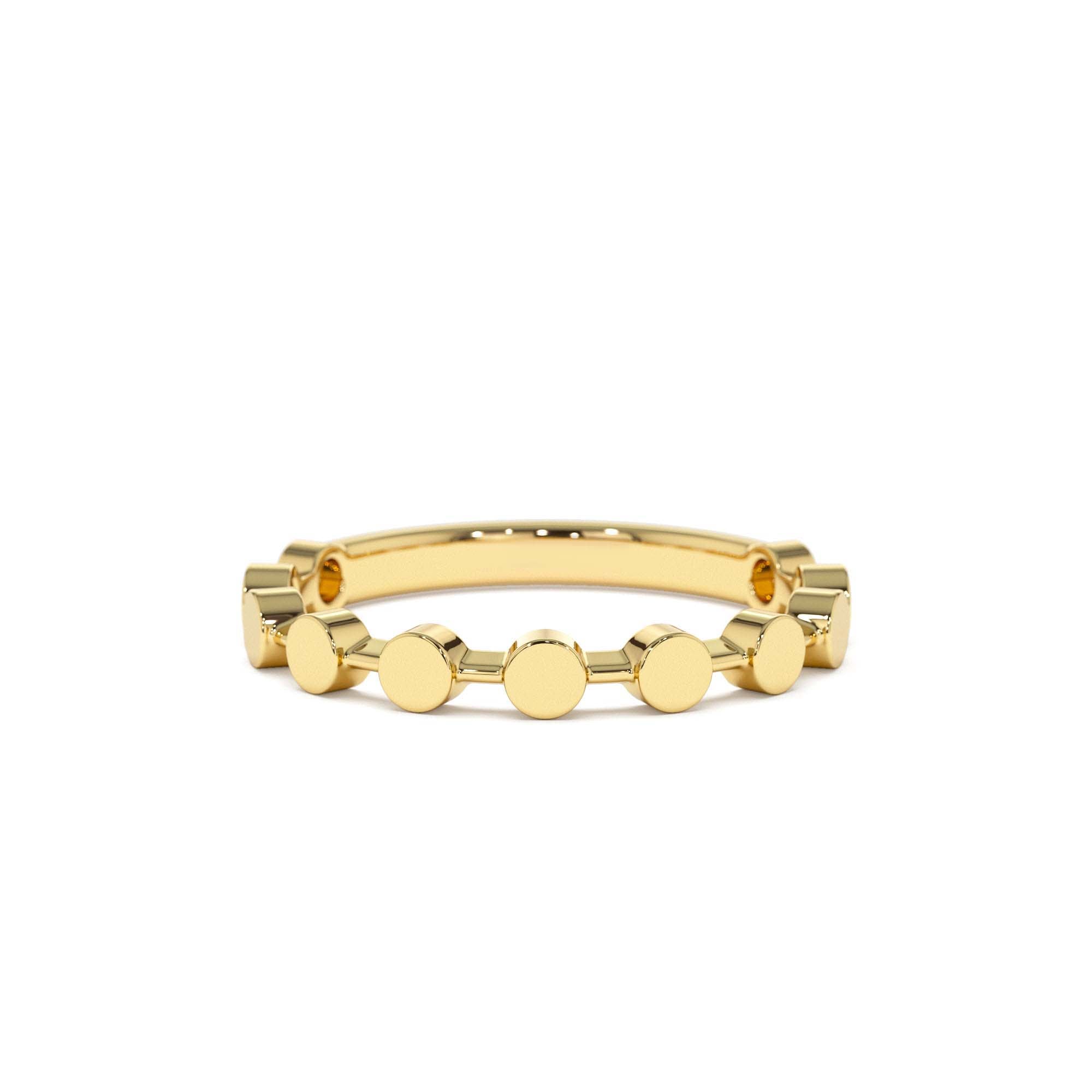 14K Tiny Round Stackable Ring For Women by Orlina Fine