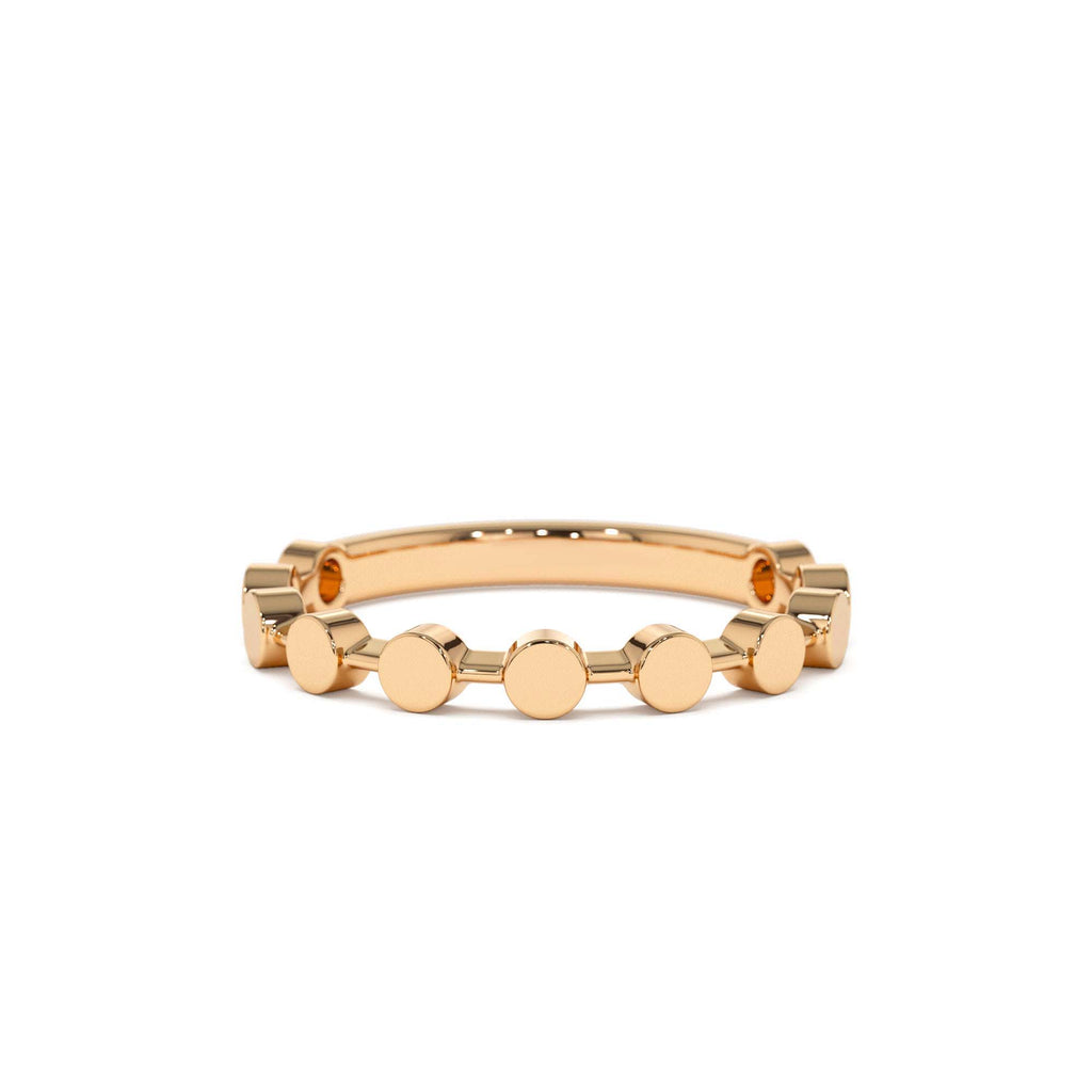 14K Tiny Round Stackable Ring For Women - view 2