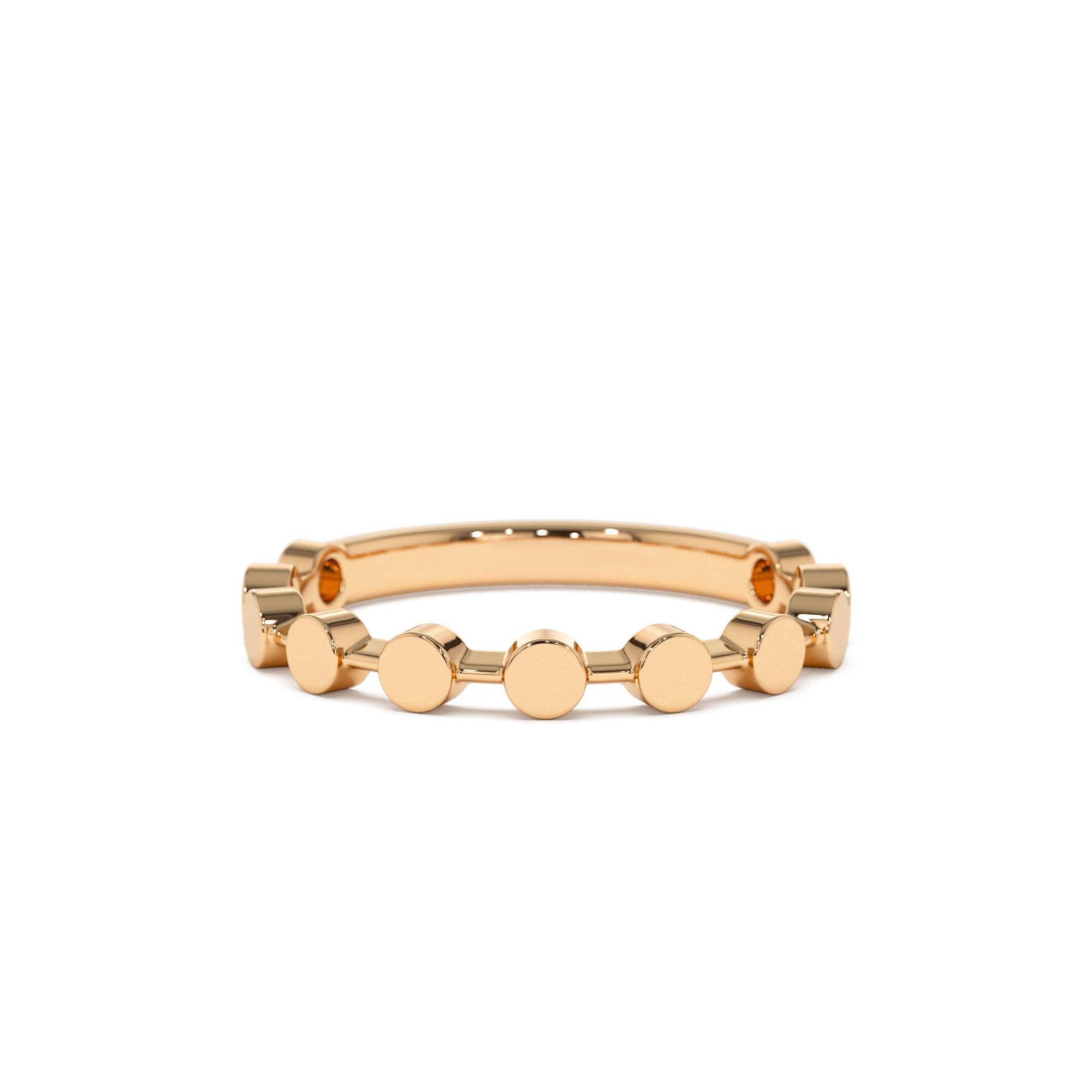 14K Tiny Round Stackable Ring For Women - view 2