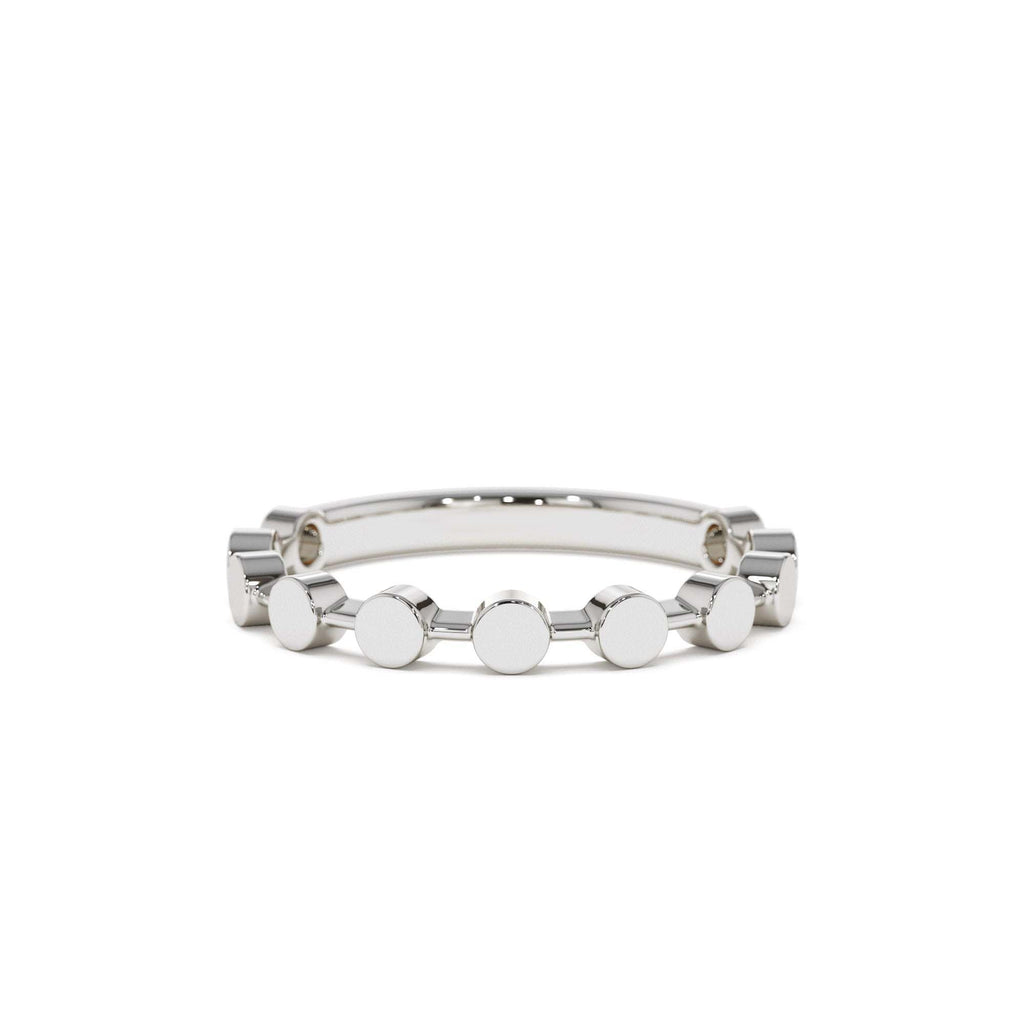 14K Tiny Round Stackable Ring For Women - view 3