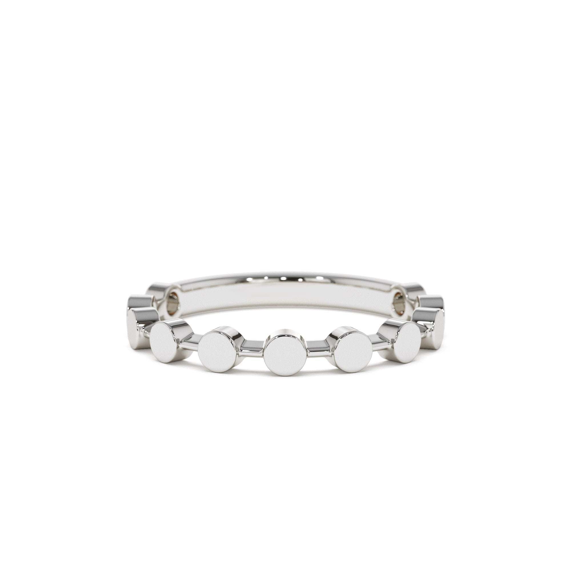 14K Tiny Round Stackable Ring For Women - view 3