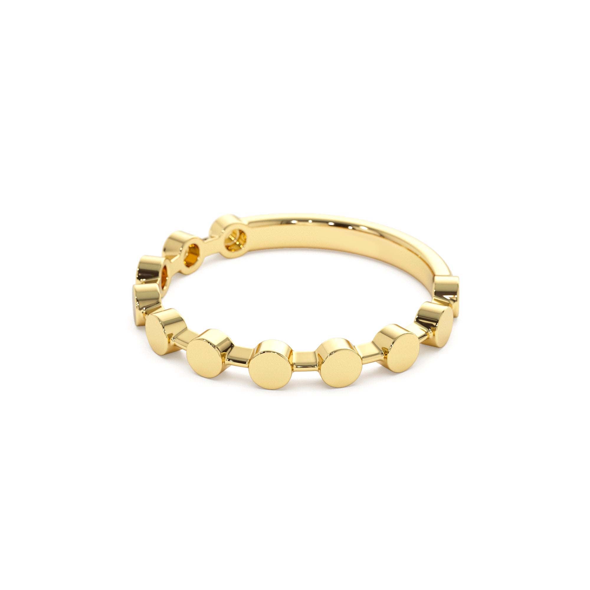 14K Tiny Round Stackable Ring For Women - view 4