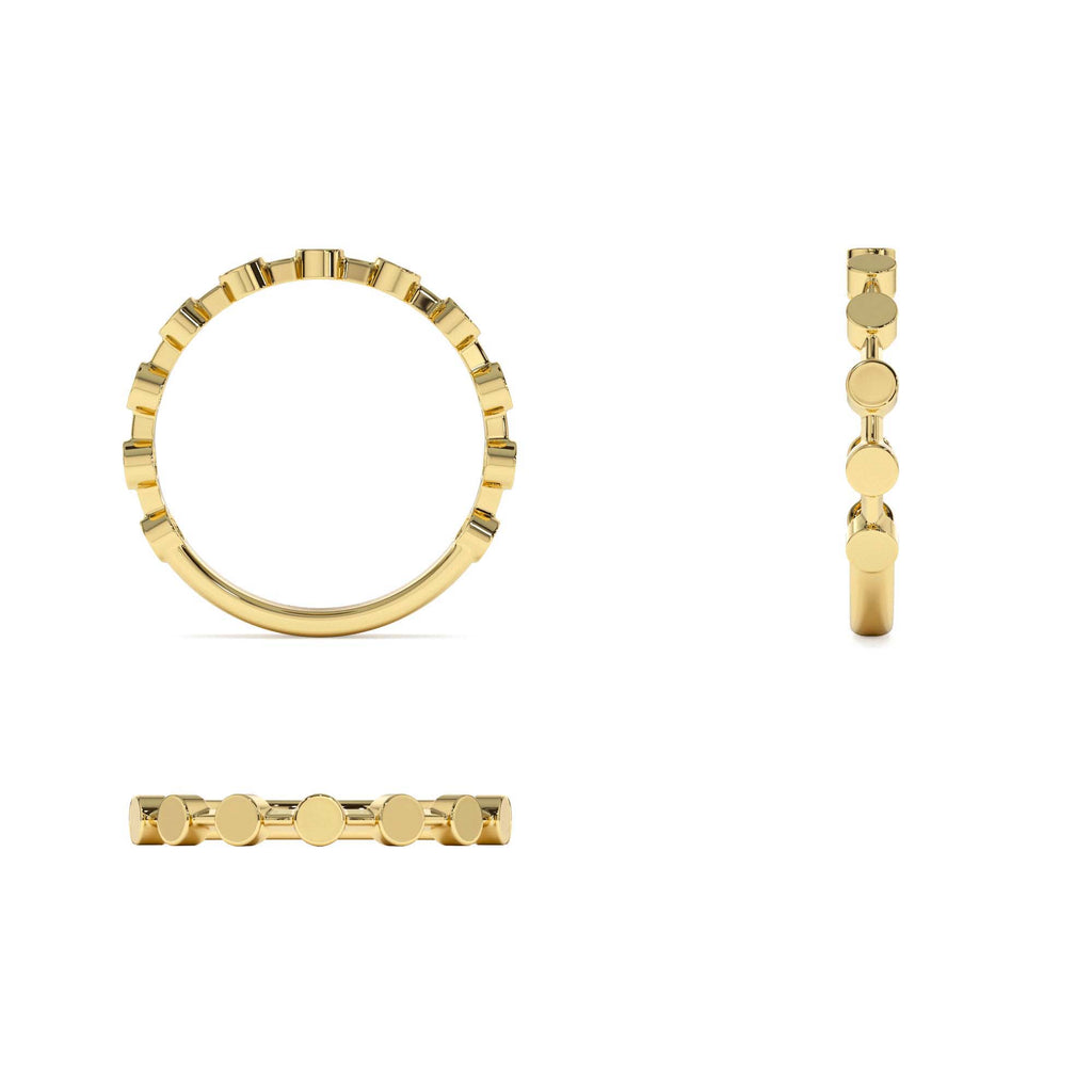 14K Tiny Round Stackable Ring For Women - view 5