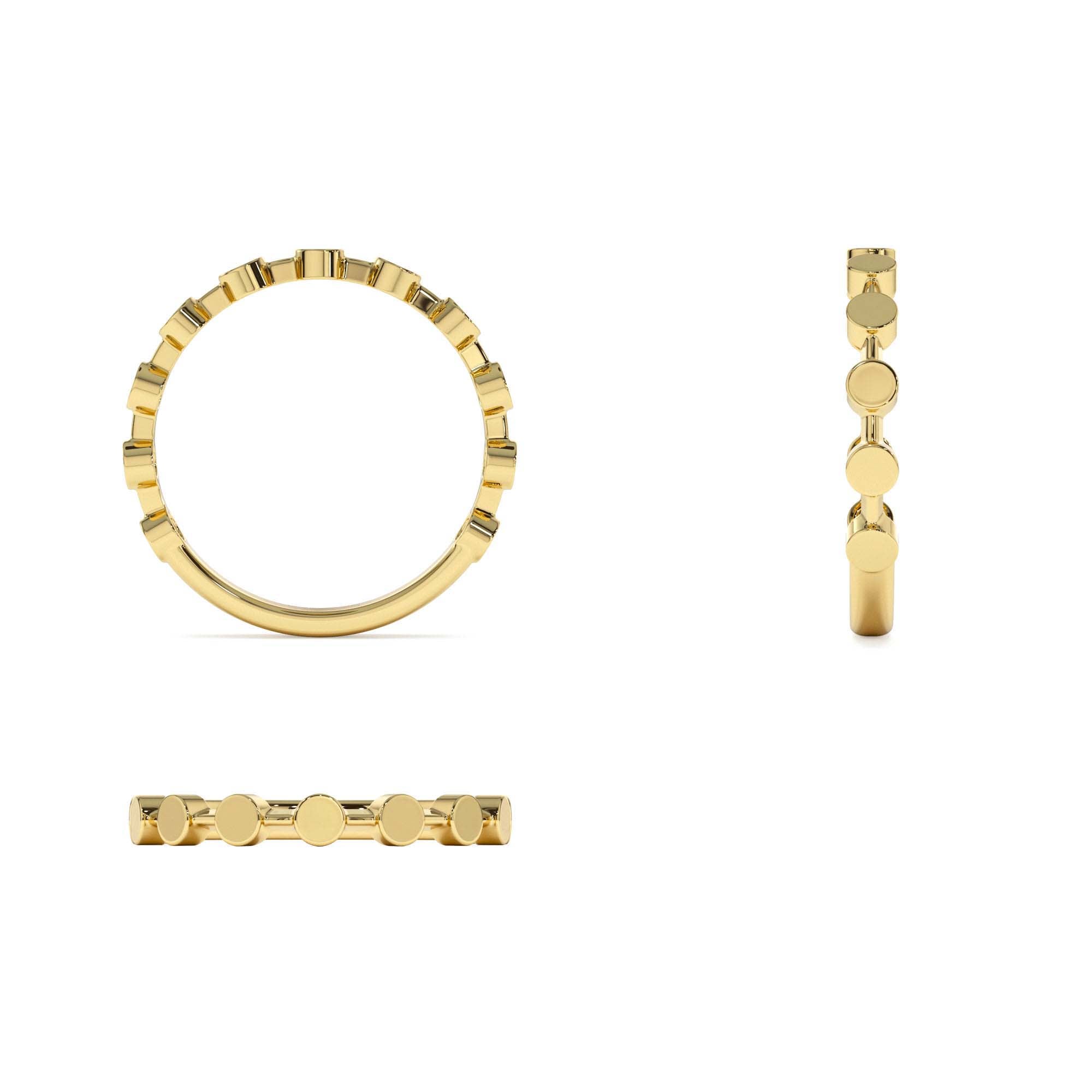 14K Tiny Round Stackable Ring For Women - view 5