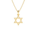 14K Plain Gold Star Of David Necklace by Orlina Fine