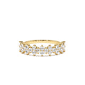 14k Cluster Diamond Half Eternity Wedding Band by Orlina Fine