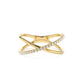 14k Criss Cross Single Side Diamond Ring by Orlina Fine