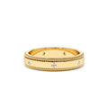 14k 4MM Flat Milgrain Edge Diamond Wedding Band by Orlina Fine