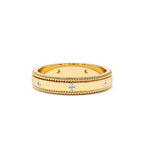 14k 4MM Flat Milgrain Edge Diamond Wedding Band by Orlina Fine