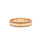 14k 4MM Flat Milgrain Edge Diamond Wedding Band - view 2