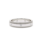 14k 4MM Flat Milgrain Edge Diamond Wedding Band - view 3