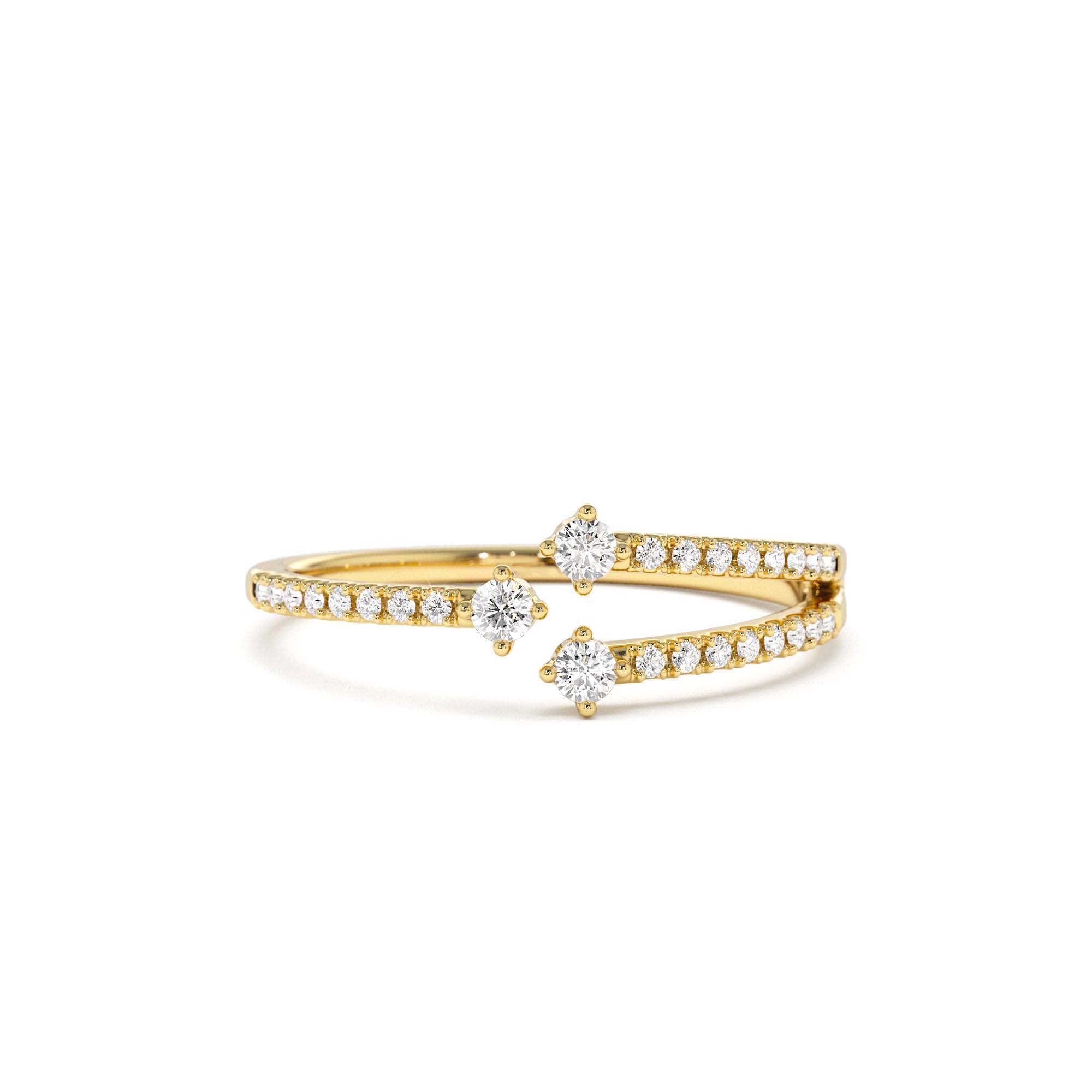 14k Unique Diamond Crossover Ring For Women by Orlina Fine