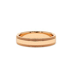 14k 4MM Flat Milgrain Edge Wedding Band - view 2