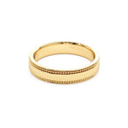 14k 4MM Flat Milgrain Edge Wedding Band - view 4