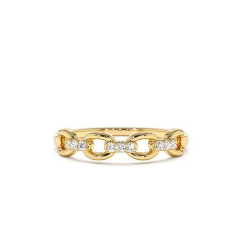 14K Cable Chain Link Diamond Ring by Orlina Fine