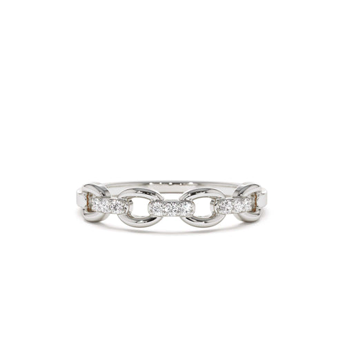 14K Cable Chain Link Diamond Ring - view 2