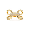 14K Gold Folded Micro Pave Diamond Ring by Orlina Fine