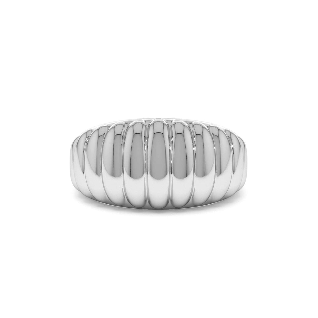 14k Gold Chunky Ribbed Statement Ring - view 3