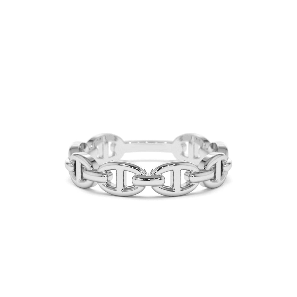 14k Solid Gold Mariner Chain Ring - view 2