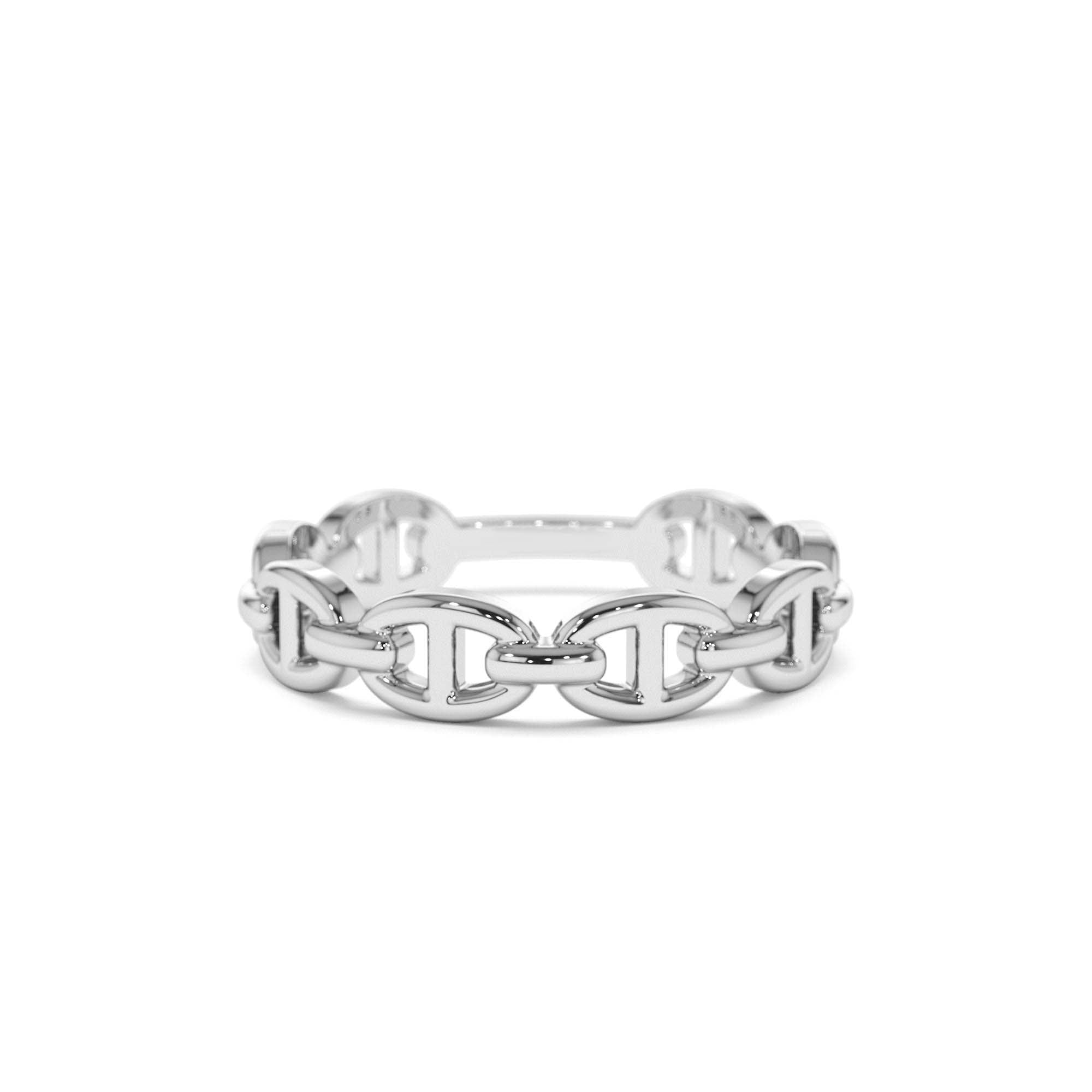 14k Solid Gold Mariner Chain Ring - view 2