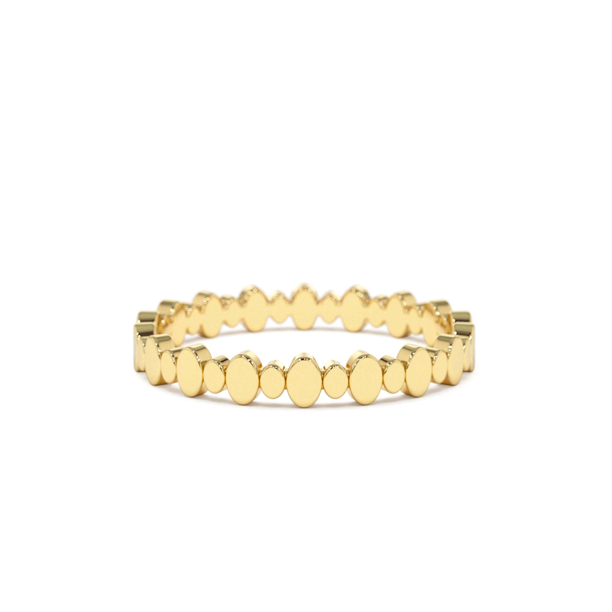 14k Alternating Size Oval Ring by Orlina Fine