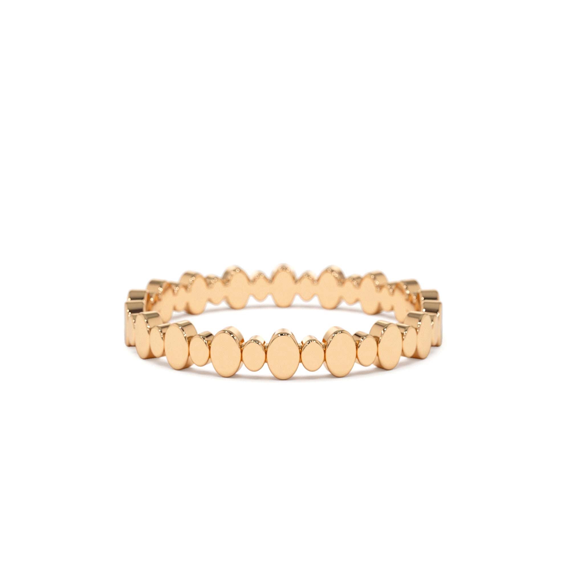 14k Alternating Size Oval Ring - view 3