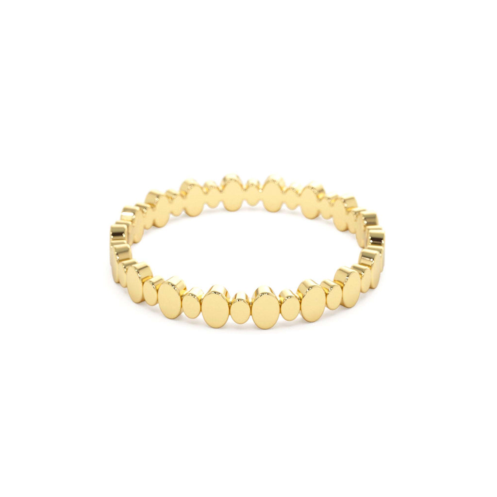 14k Alternating Size Oval Ring - view 4