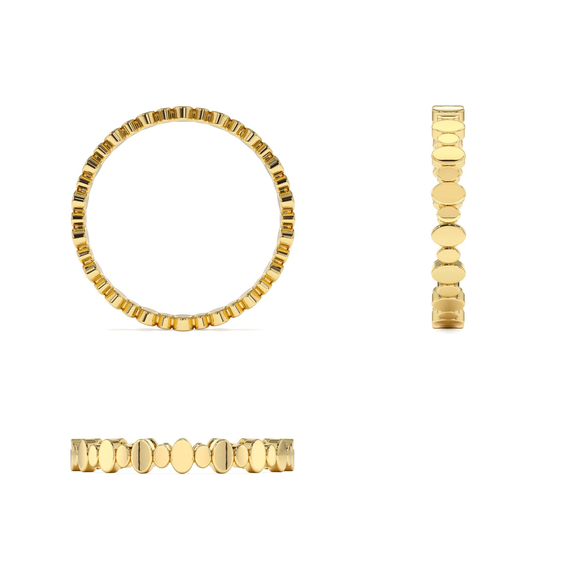 14k Alternating Size Oval Ring - view 5