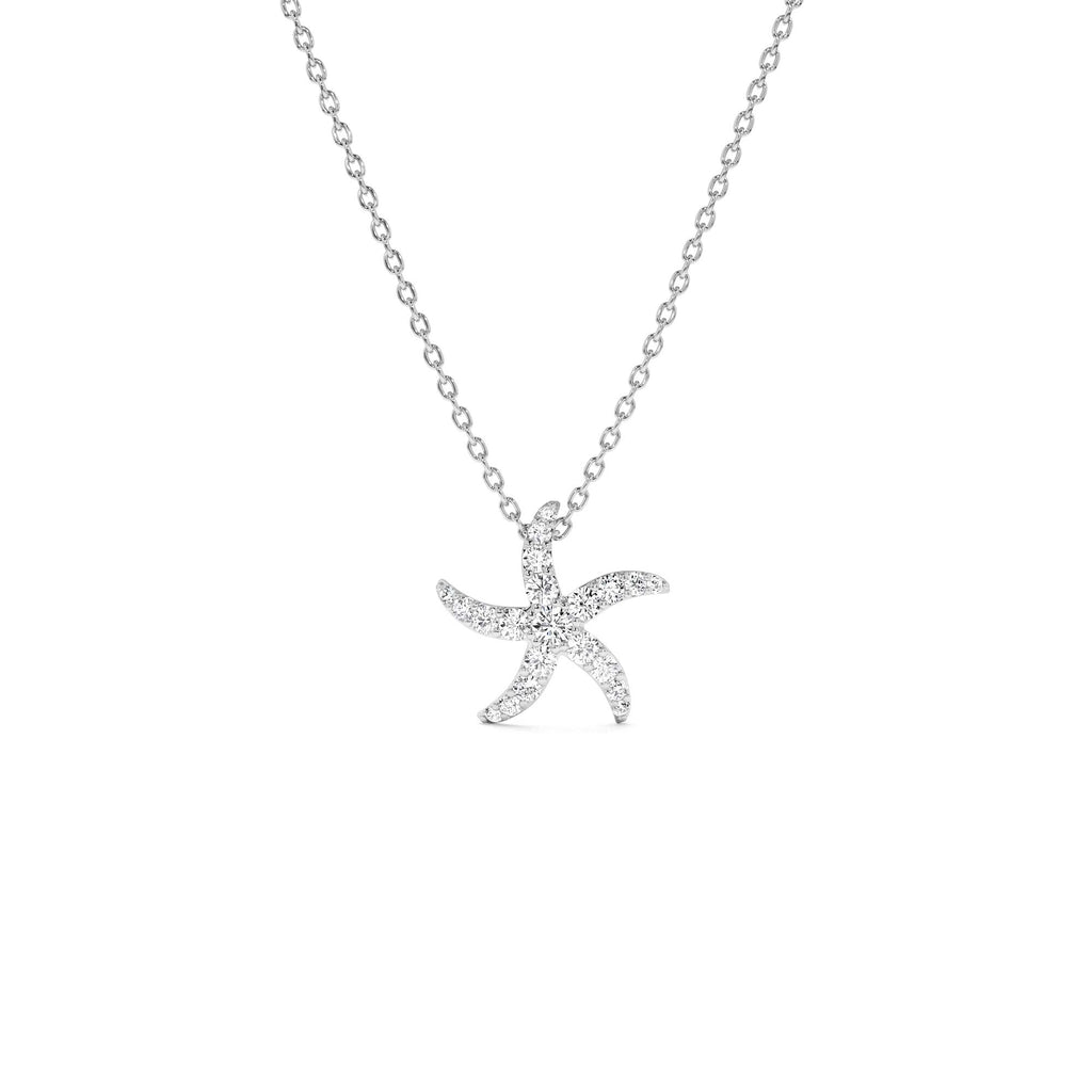14k Gold Diamond Starfish Charm Pendant - view 3