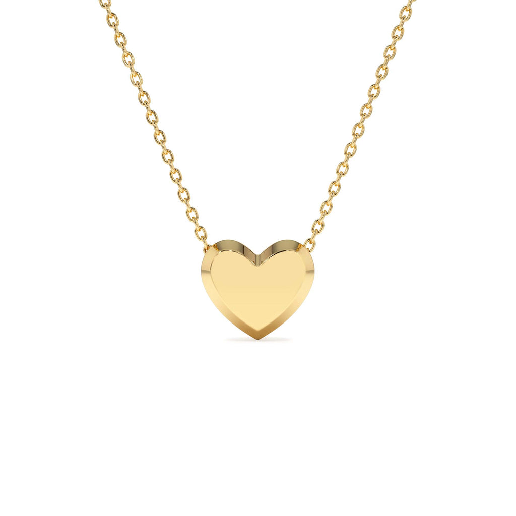 14K Puffed Heart Slider Necklace by Orlina Fine
