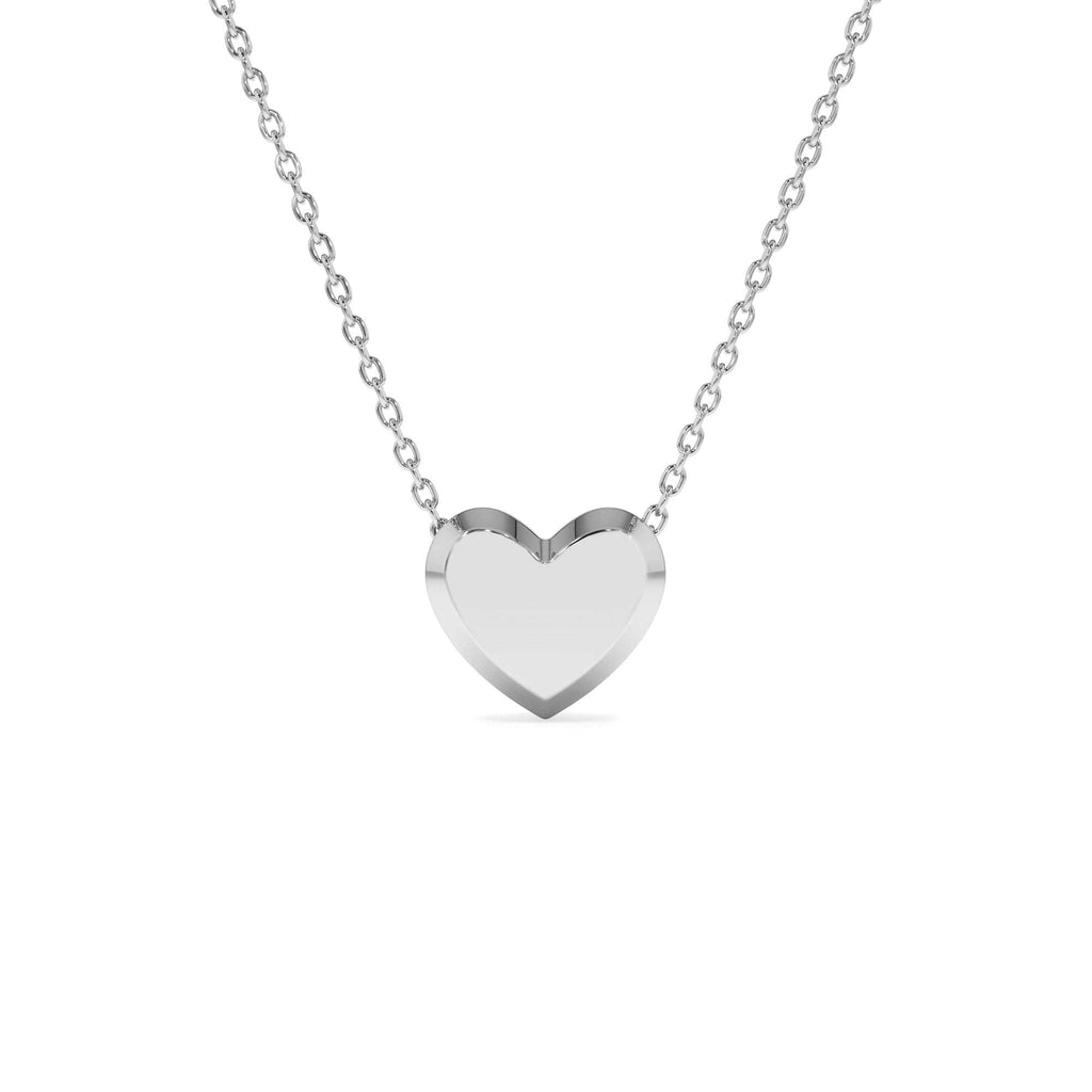 14K Puffed Heart Slider Necklace - view 3