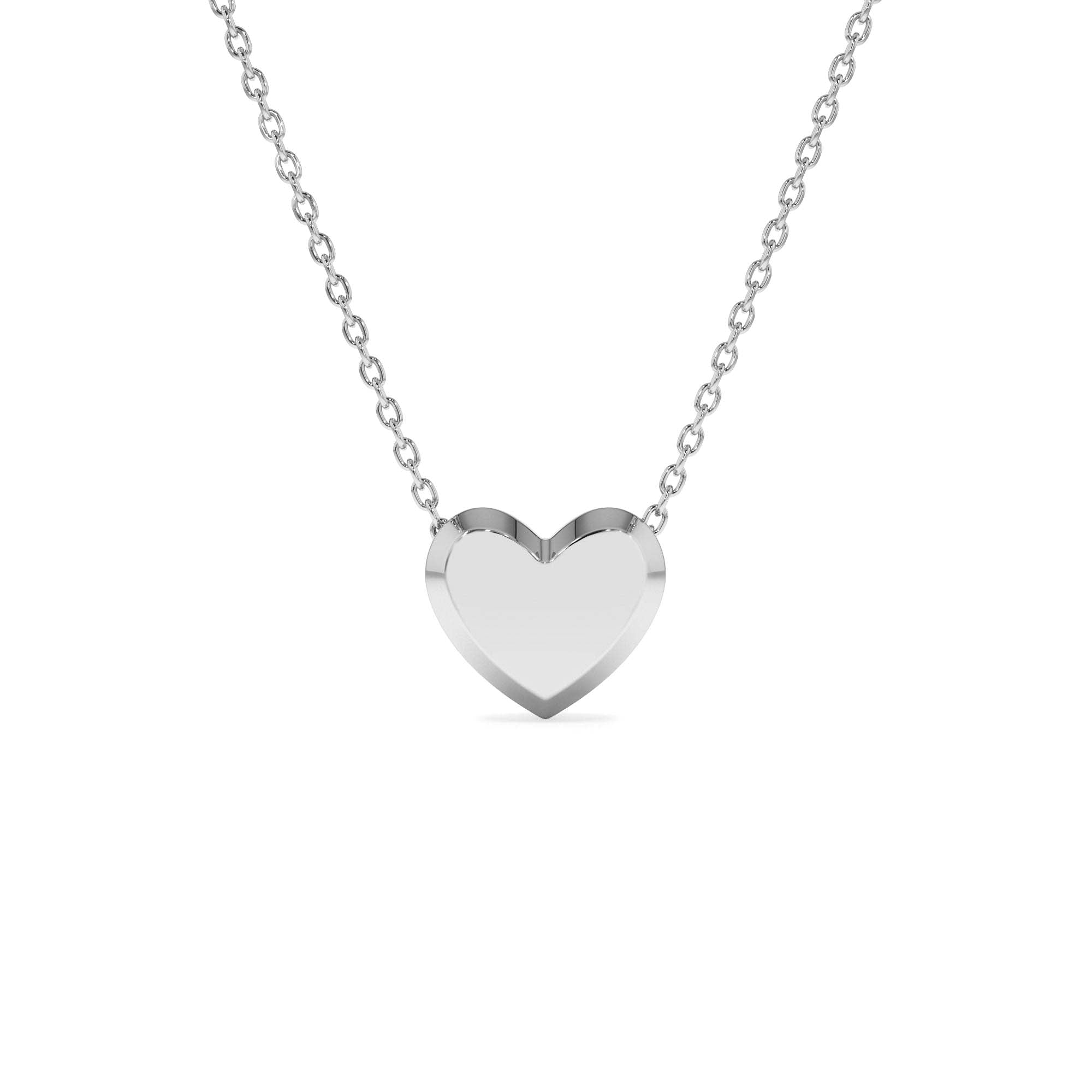 14K Puffed Heart Slider Necklace - view 3