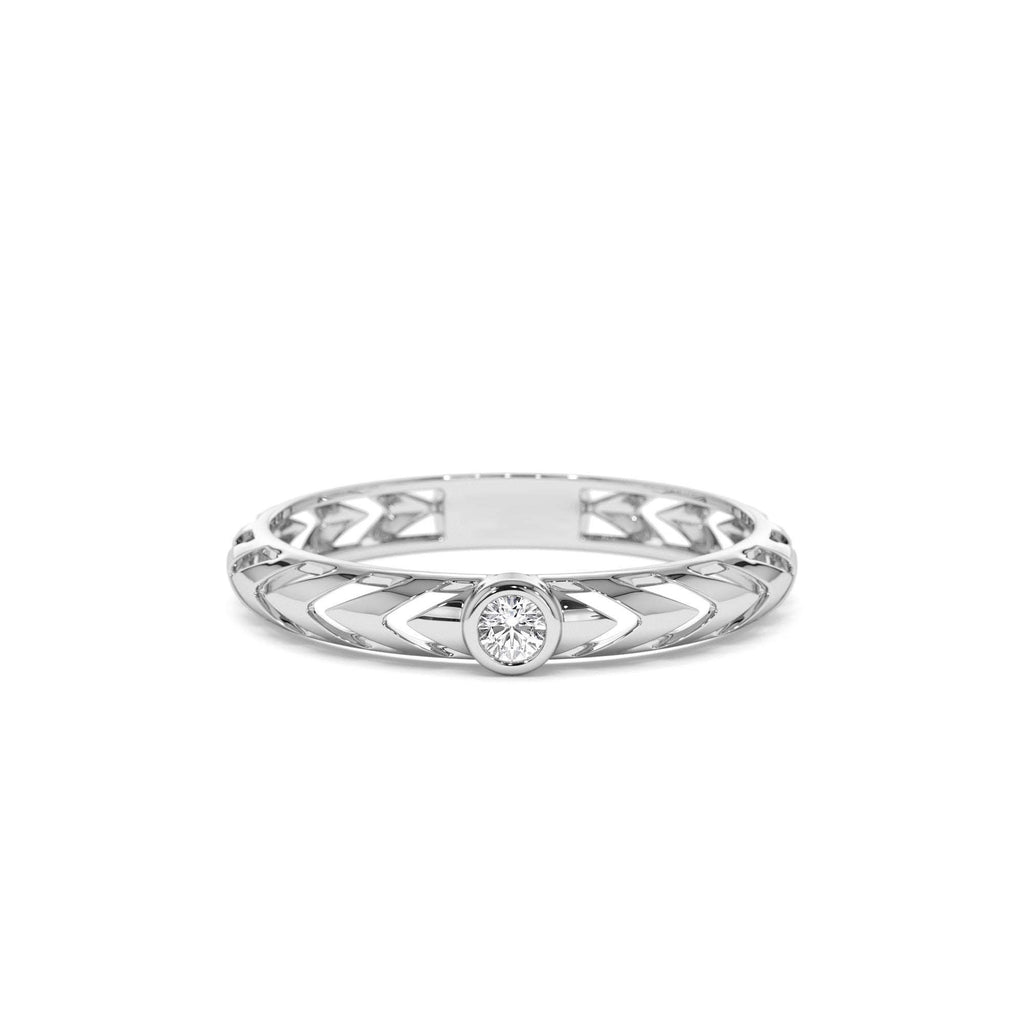 14k Gold Unique Diamond Modern Ring - view 3