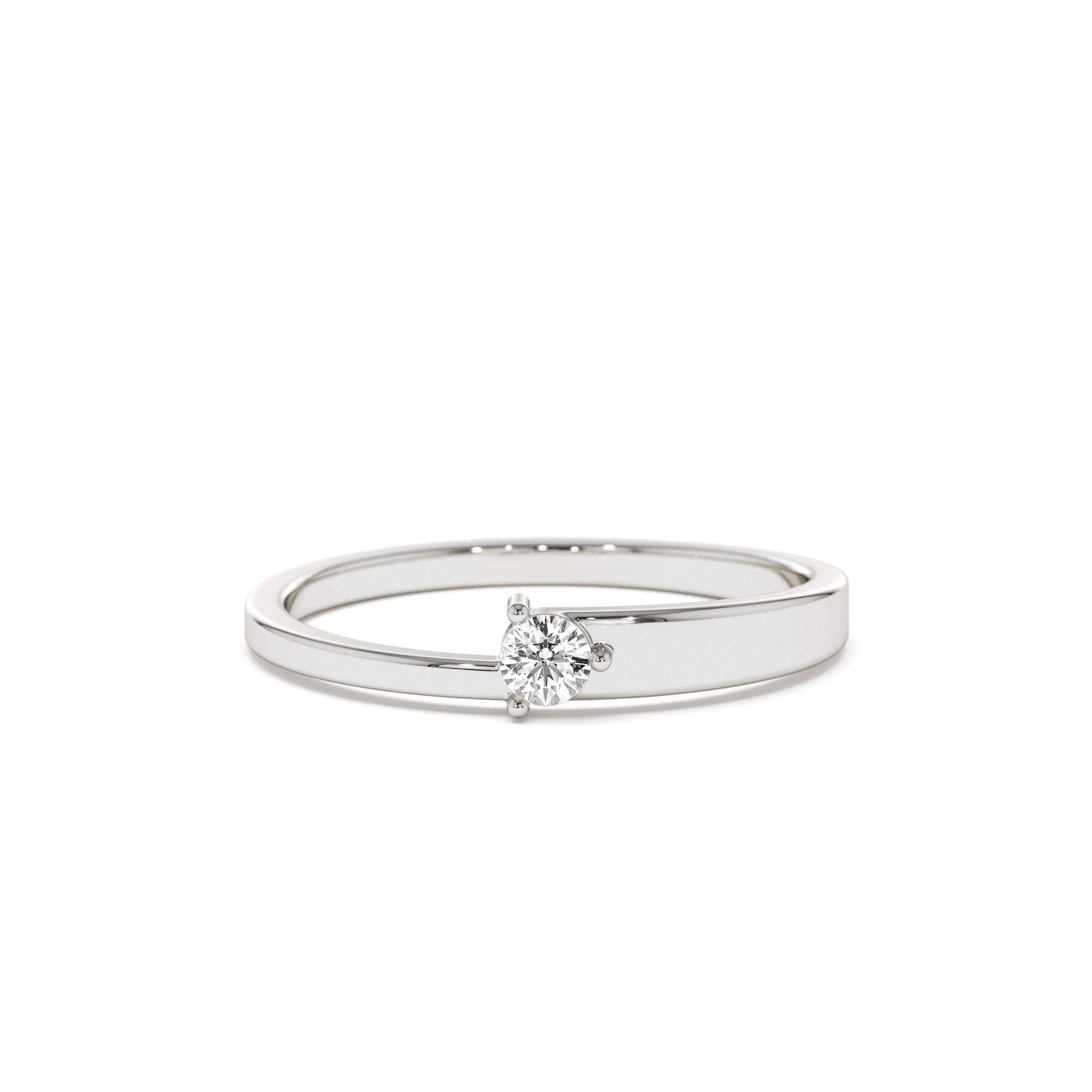14k Round Solitaire Diamond Promise Ring - view 3
