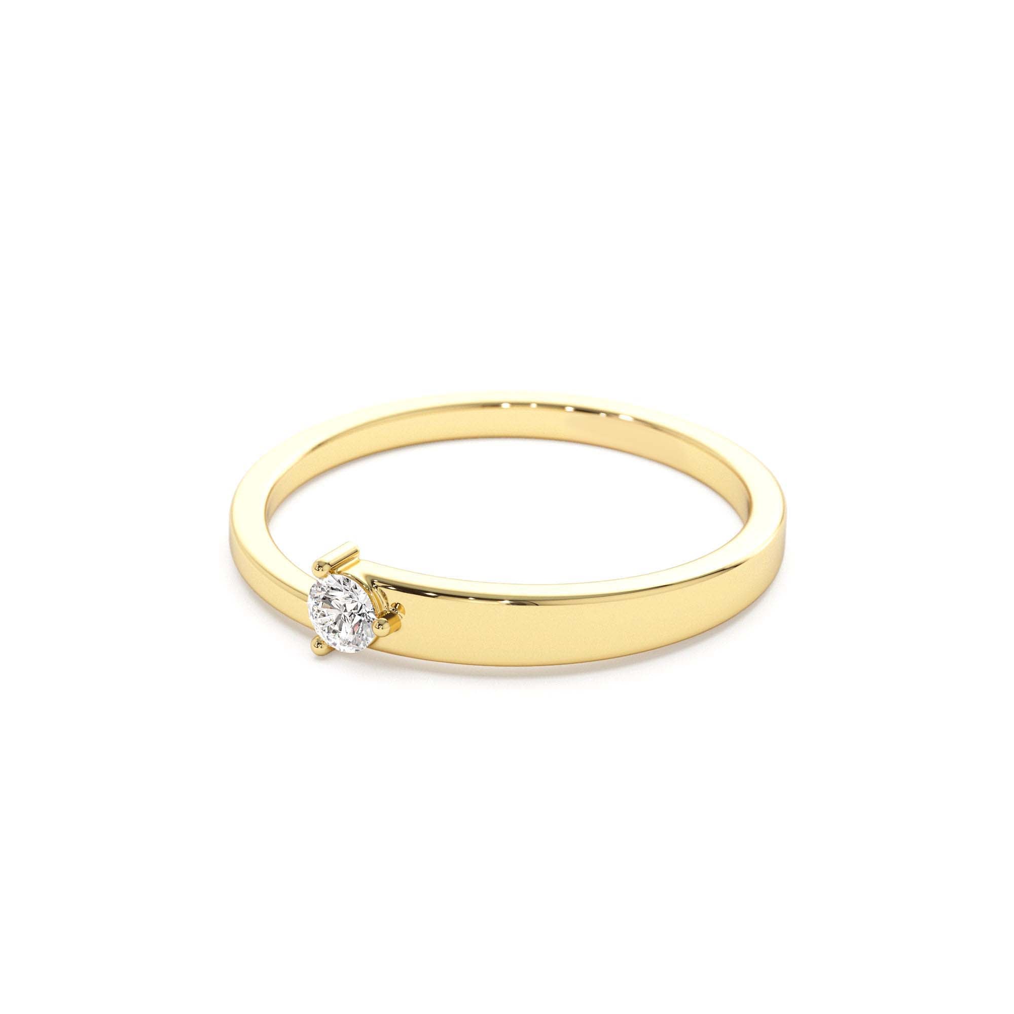 14k Round Solitaire Diamond Promise Ring - view 4