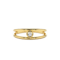 14k Double Band Bezel Setting Diamond Solitaire Ring by Orlina Fine