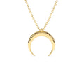 14K Plain Gold Crescent Moon Necklace by Orlina Fine