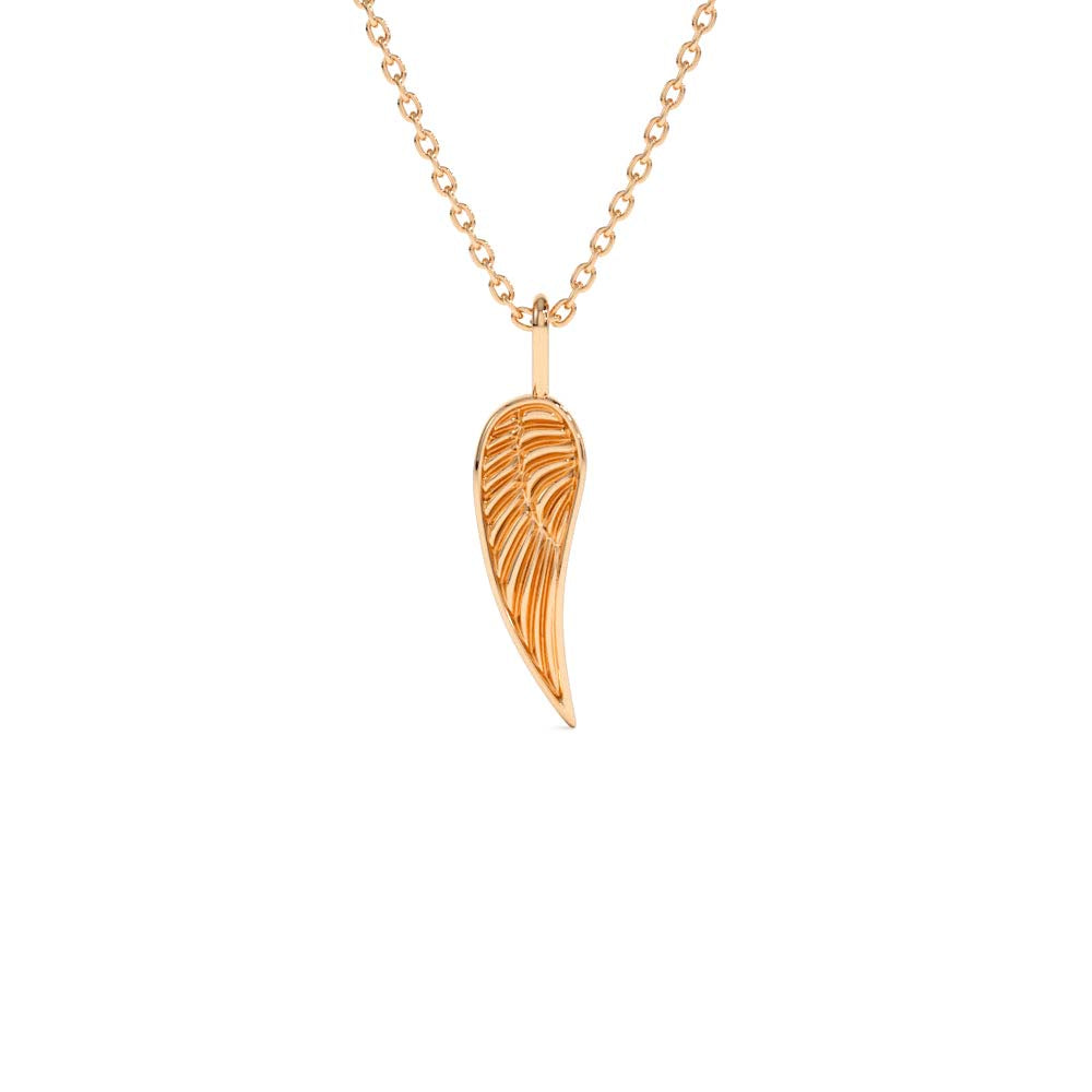14K Angel Wings Pendant Necklace - view 2
