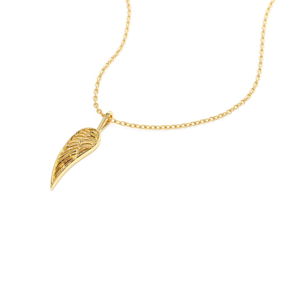 14K Angel Wings Pendant Necklace - view 4
