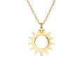 14K Solid Gold Sun Pendant Necklace by Orlina Fine