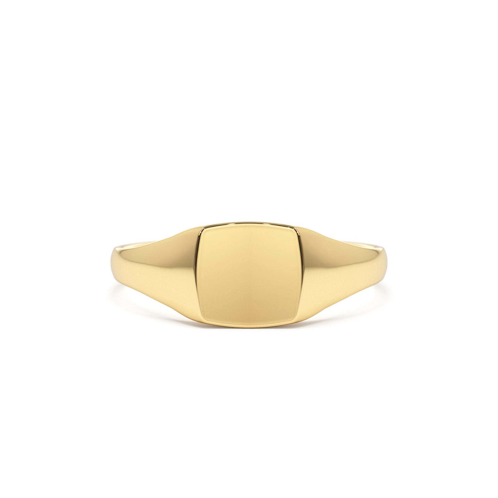 14k Gold Square Signet Ring by Orlina Fine