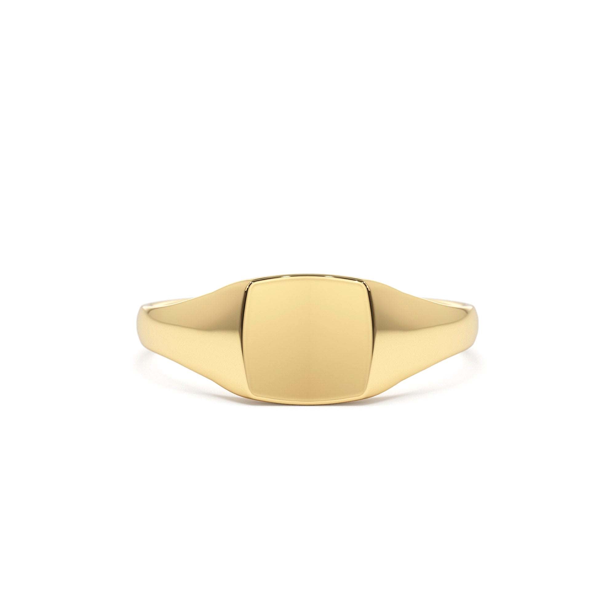 14k Gold Square Signet Ring by Orlina Fine