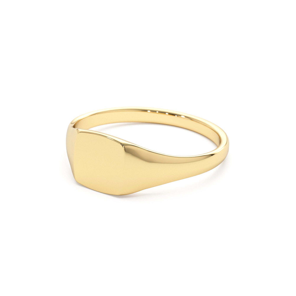 14k Gold Square Signet Ring - view 4