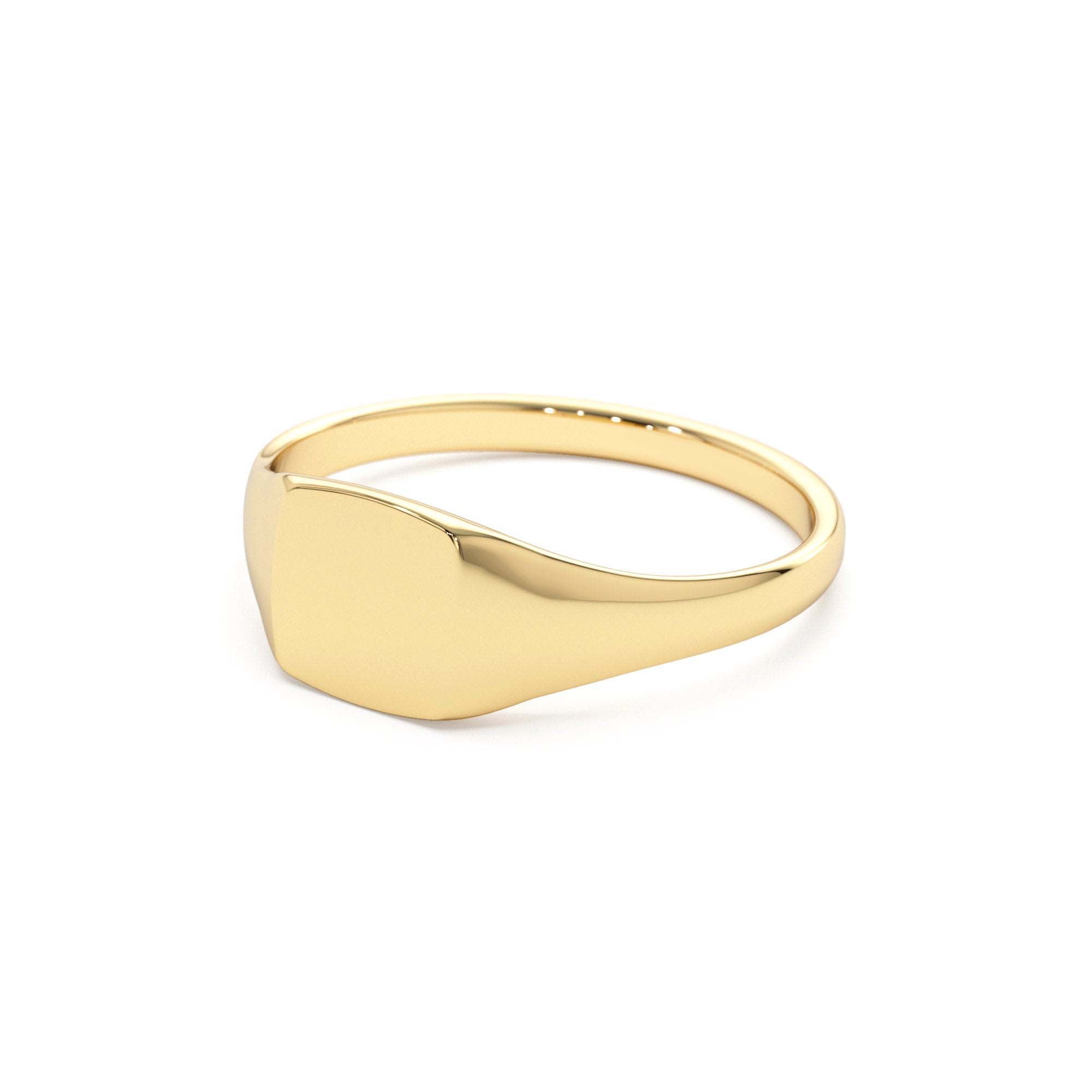 14k Gold Square Signet Ring - view 4