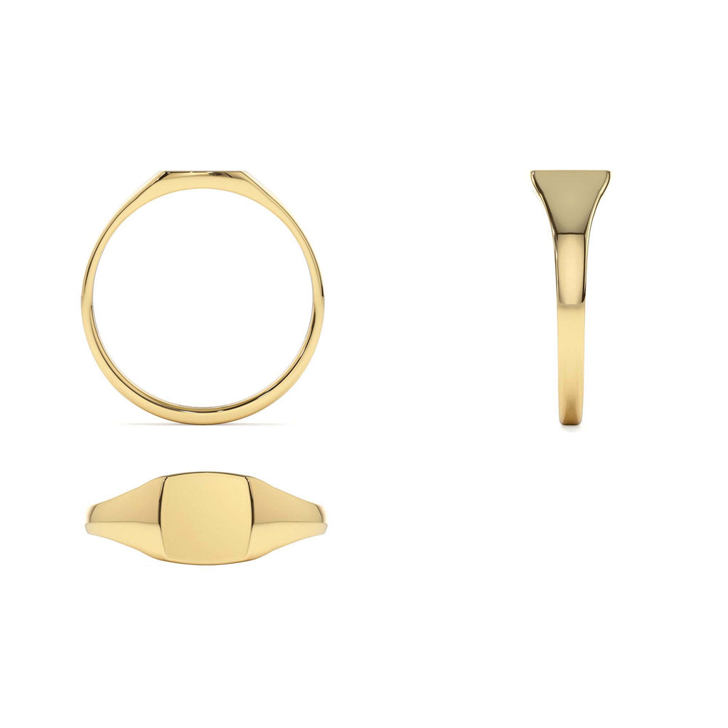 14k Gold Square Signet Ring - view 5
