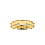 14k 3.5MM Multi Lined Gold Wedding Ring by Orlina Fine